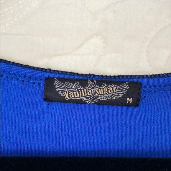 Vanilla Sugar Asymmetrical Blue Tank Top Sz Medium - Picture 5 of 6